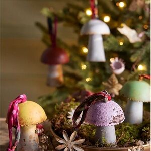 New🌟Anthropologie Terrain Colorful Mushroom Ornament  - Red